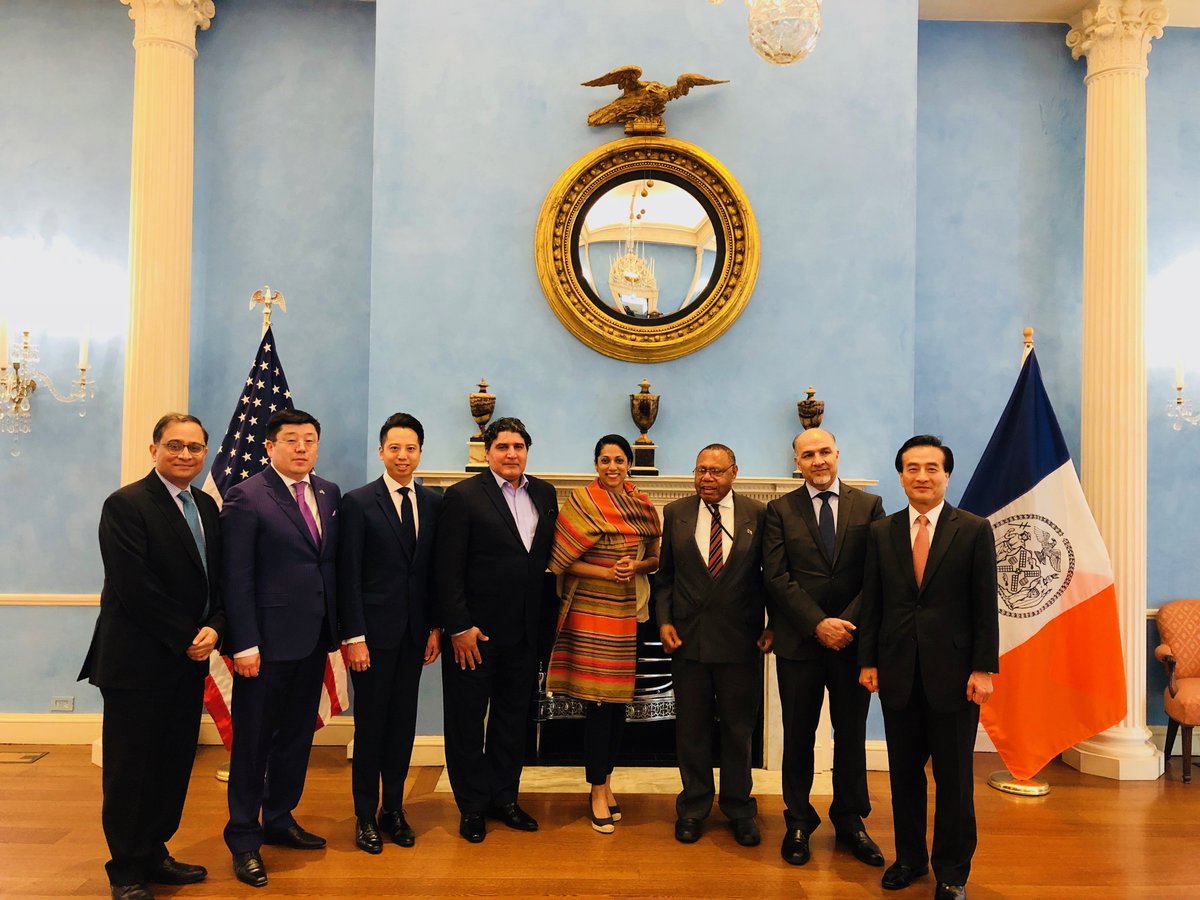 NYC is home to the largest diplomatic community in the world - it was a pleasure to host members of our diplomatic and consular community at the @NYCMayorsOffice Asian-Pacific American Heritage Month event at Gracie Mansion last night #APAHMinNYC
