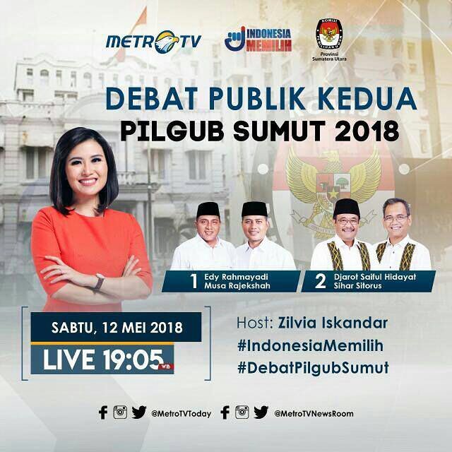 gembalajuang's tweet photo. Saksikan "Debat Publik Pilgub Sumatera Utara" kedua, hari ini, disiarkan langsung dari Medan: Sabtu, 12 Mei 2018 Pukul 19.05 WIB di Metro TV.

BPPemiluPDIP
PDI_Perjuangan
#DebatKandidatPilgubsu
#KamiDjarotSihar 
#DjarotSihar2
#SemuaUrusanMudahTransparan
… https://t.co/vzo1FnMwVI