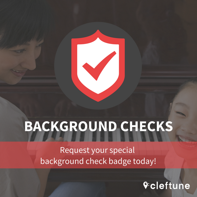 cleftune's tweet photo. Students want to know that they will be safe and get the best education possible. That is why we recommend our music teachers to pass our background checks. Want to know how can you get a background check badge? Become a teacher today!  #Canada #Toronto #music #home https://t.co/32dBds7t4a