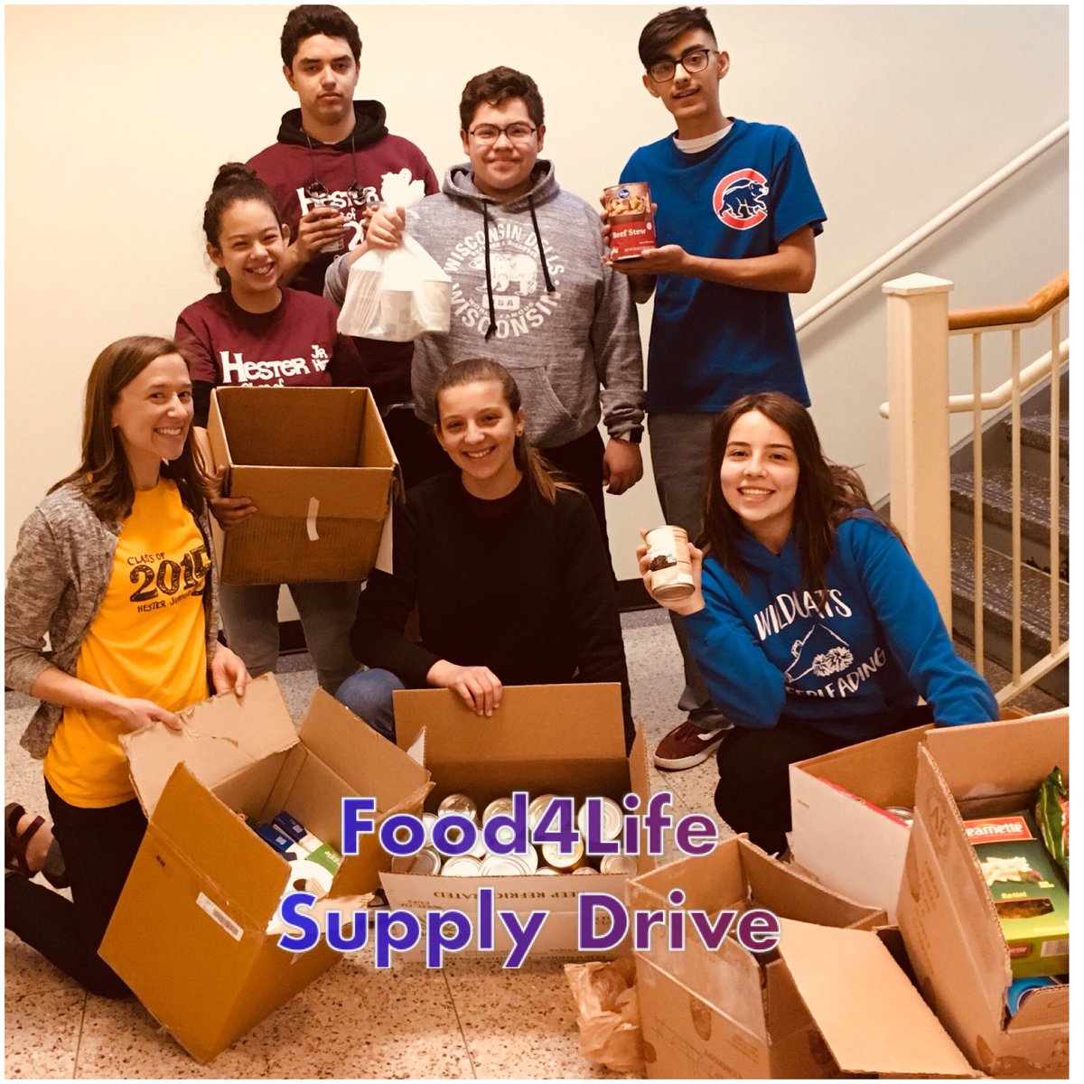Ms_AHearn211's tweet photo. A successful supplies drive and fundraiser for Food4Life Pantry. Thanks for your dedication, Student Leadership Team! #hesterpride #ihmec https://t.co/hVVjIduOn2