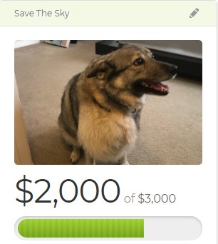 Thank you everyone for your support. We've been able to raise $2000 dollars so far. This is amazing and words can't express how lucky we are. 

Link to the campaign: gofundme.com/save-the-sky