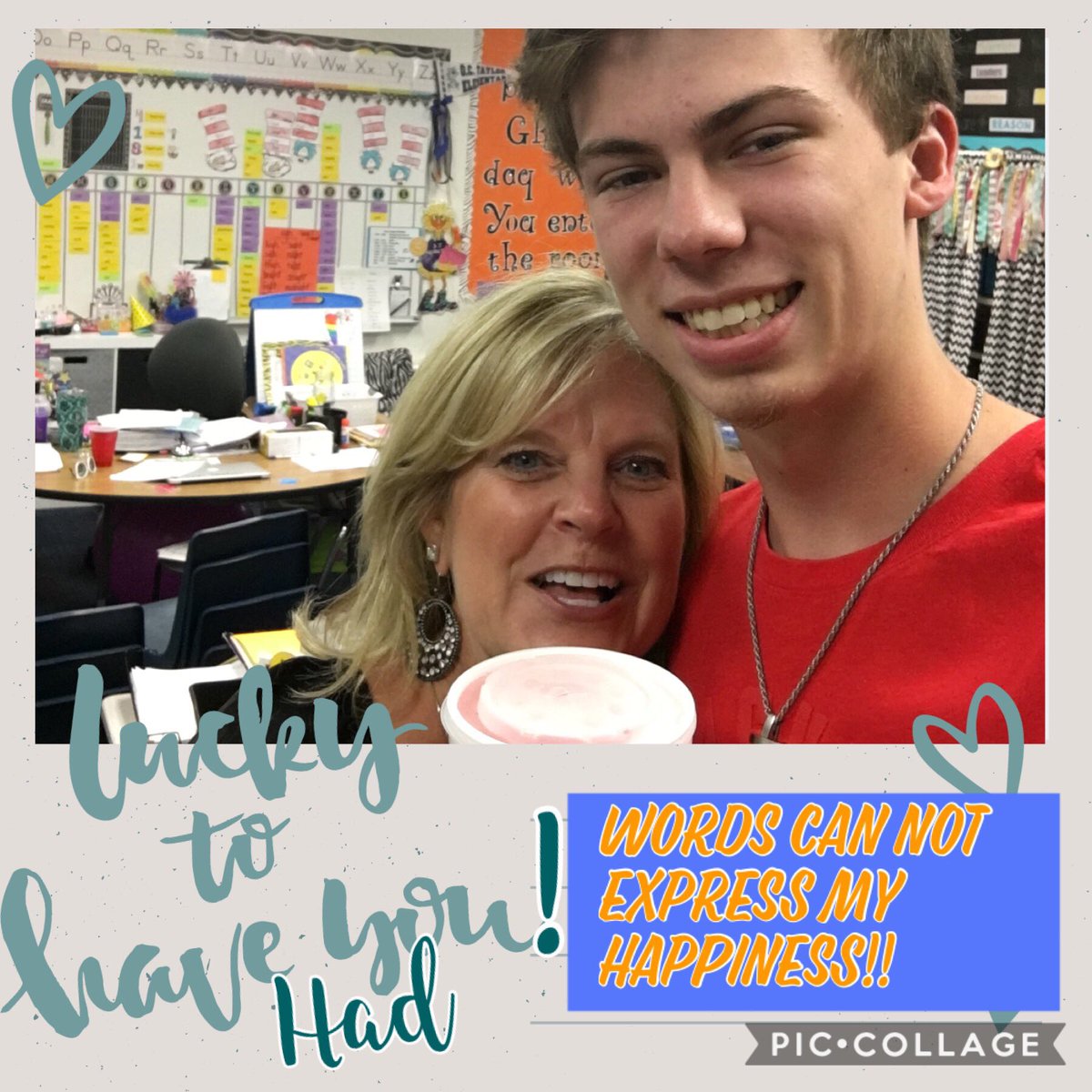OCTWeston's tweet photo. My ❤️ is overflowing with gratitude for this young man . . . a former 5th grade student! Popped in to wish me well! He has just completed his AP History test and made his American History teacher EXTREMELY proud! This is why I teach! #no better feeling #Sonic drink😘#oct4u https://t.co/RnBSy9gHX9