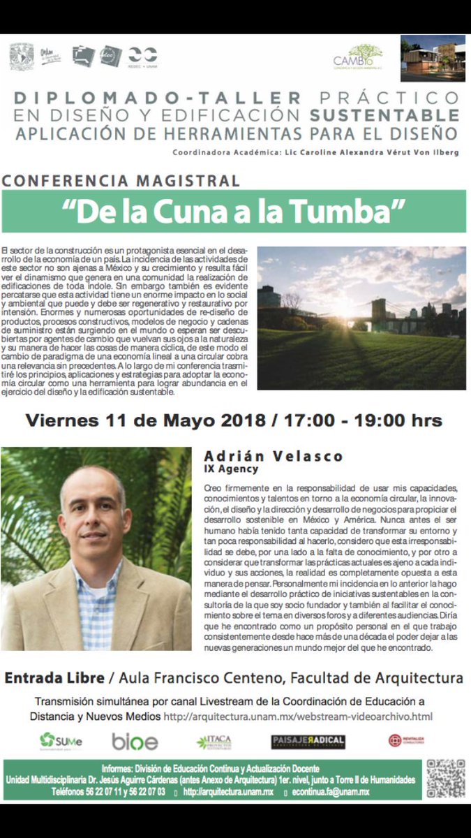 futurocircular's tweet photo. Super entusiasmado de poder facilitar el concepto de la #economíacircular a estudiantes de @arquitectura de la @UNAM https://t.co/kxZXk4MZM6