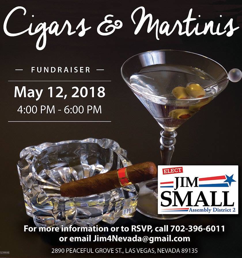 jim4nevada's tweet photo. FRIENDS! Join us at our private residence on May 12th at 4:00PM for an evening of #CigarsAndMartinis in support of our campaign for #AD2! #Jim4Nevada #ConservativeAlternative 

https://t.co/hrPN6fD6WU https://t.co/lAhC7qShDa
