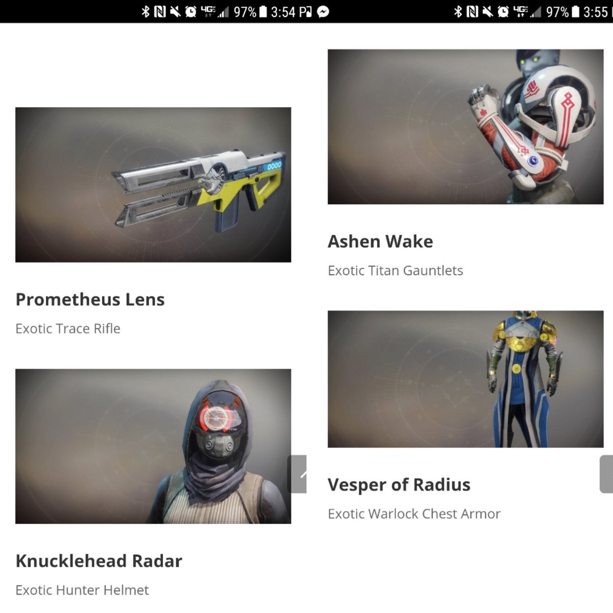 PapaMikesGames's tweet photo. Xur is located on Nessus and this is what he is selling. I'm really interested in trying out those Titan gauntlets. #Destinythegame #Destiny2 #Xur #agentofthenine #Warmind https://t.co/9bOsfgfF3y