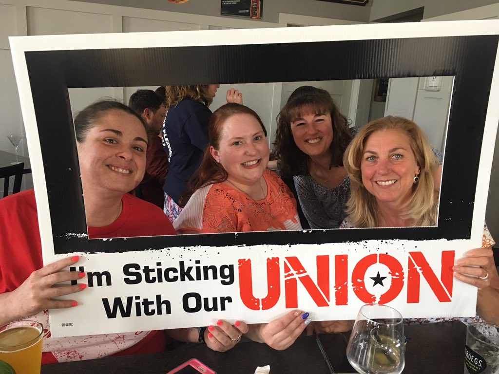 sft803's tweet photo. Today we joined with @nysut members throughout the state and @AFTunion members throughout the nation to tell everyone we are #ImStickingWithMyUnion https://t.co/cod2Semp2w