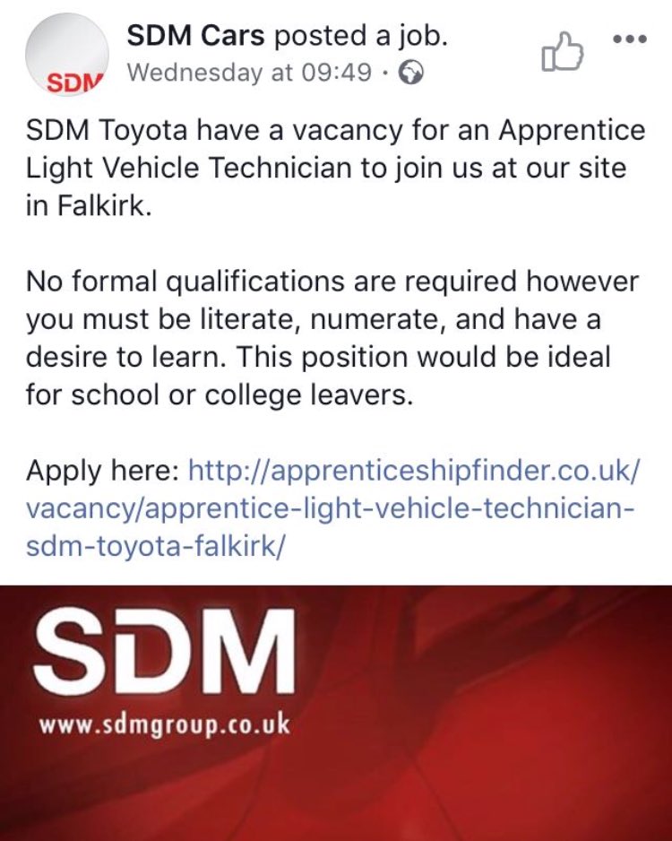 <a href="/LarbertHigh/">Larbert High School</a> potential job opportunity for <a href="/S6YearTeamLHS/">S6 Year Team</a> <a href="/mrmeikle/">Mr Meikle</a> <a href="/HistMrJ/">Mr Johnston</a> <a href="/MissFarrell_Mus/">Miss Farrell</a>