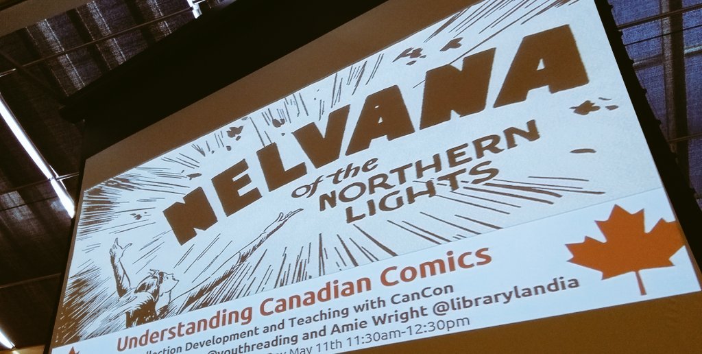 MrSchuermann's tweet photo. Learning about social justice content, Canadian content &amp; reaching primary readers using visual literacy titles at @TorontoComics EDU Day.

Thank you to @msmasood25 @ambrose_derek for help making today's PD possible 👍

#PeelTL #PeelLLC #CanadianKidLit #TCAF2018 https://t.co/HByqsu7eNE