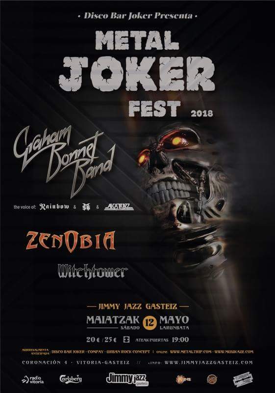 HMetalBrigade's tweet photo. 2ª oferta musical para mañana sábado con #GrahamBonnet @zenobiabanda y @WitchtowerESP en @JimmyJazzGz (Vitoria) @SauromOficial y @OperaMagna en @stagelivebilbao @AIRARENUF_metal @KAUCEMETAL y #DEVILVOW además de @GrupoBaronRojo con #BLACKBOYSONMOPED en @escenasantander https://t.co/B6FDLOp8E4