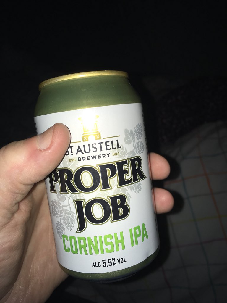 gramp126's tweet photo. These #propercans are ideal for camping (when you can’t find a bottle opener 😳) @properjobale @StAustellBrew #ProperJobAmbassador  😜👍🍻 https://t.co/sUMx1cuCmd