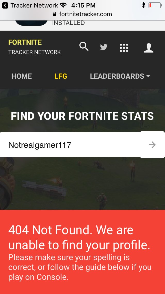  - fortnite tracker 404