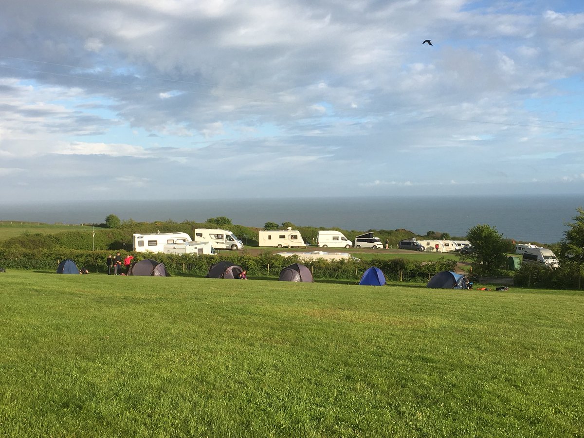 The sun appeared just in time to let the @Bishop_Vaughan Bronze DofE groups put their tents up in the dry #DofE #Gower #BronzeDofE #expedition #tents