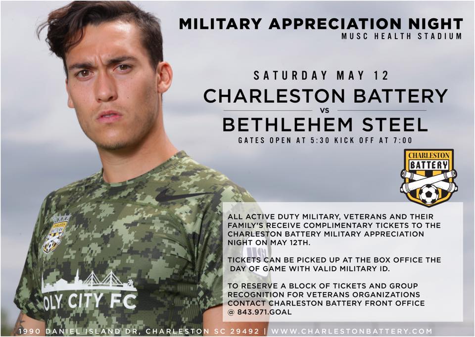 GUESS WHO'S DOIN' THE CROSSBAR CHALLENGE!?!?!

Come out to tomorrow night's <a href="/Chas_Battery/">Charleston Battery</a> match and see if PWC can hit the crossbar &amp; win $1,000! 

It's Military Appreciation Night so tickets are free to veterans, military members &amp; their families!