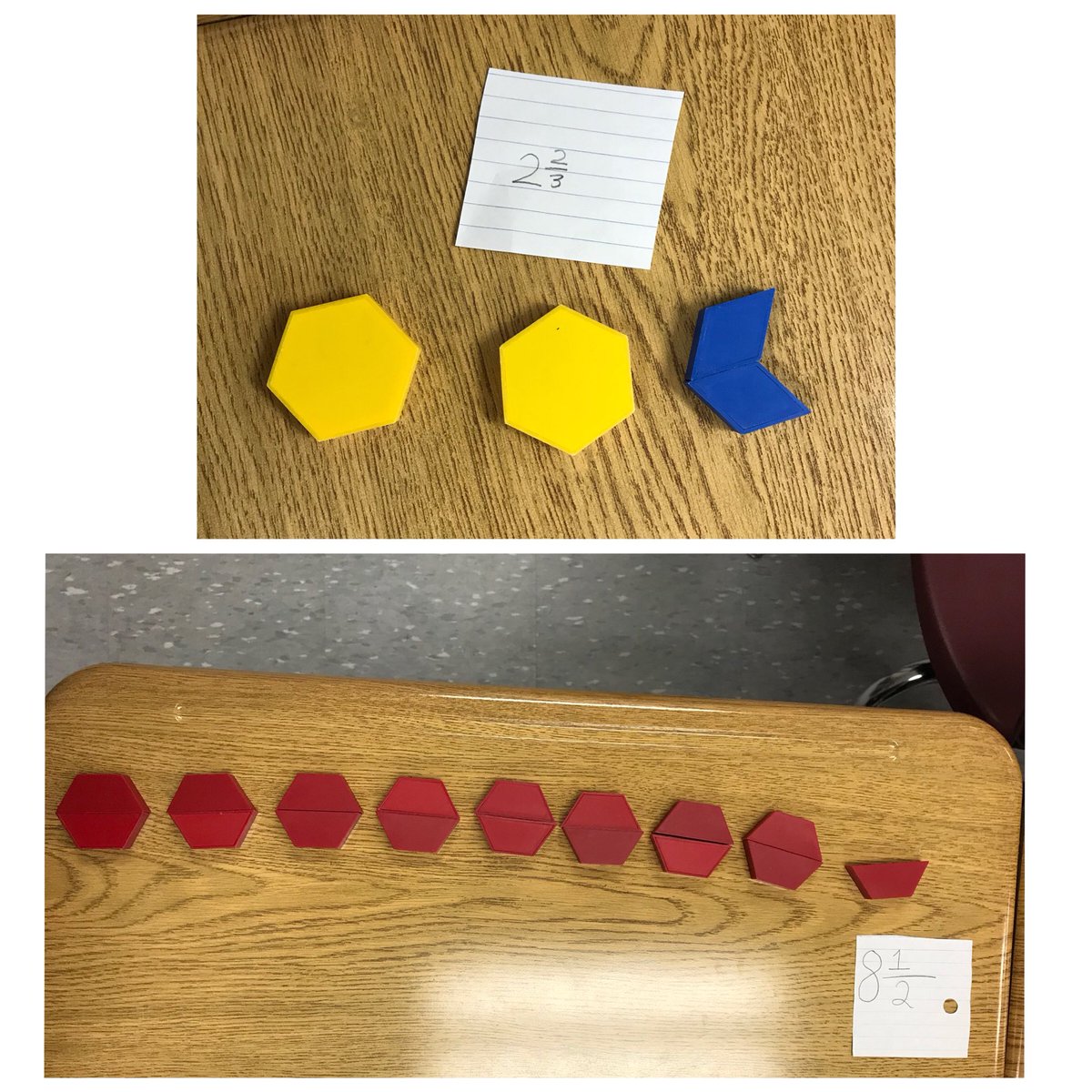 MissBelland's tweet image. Working on mixed numbers today #fractiontalks @SMCDSB_SAM