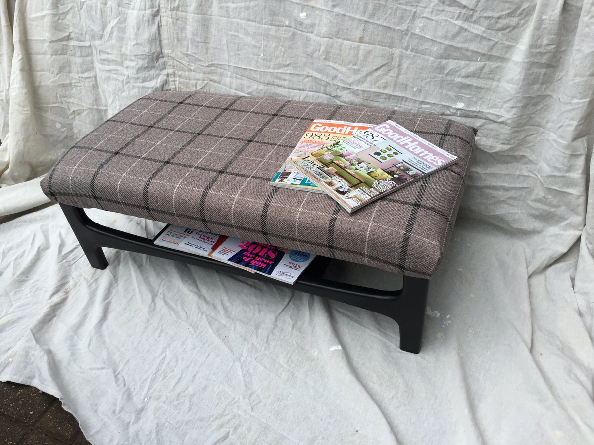macca2911's tweet photo. Finished it! Labour of love from unwanted coffee table to a cute ottoman #bestprojectyet https://t.co/MS2Q9YMiGI