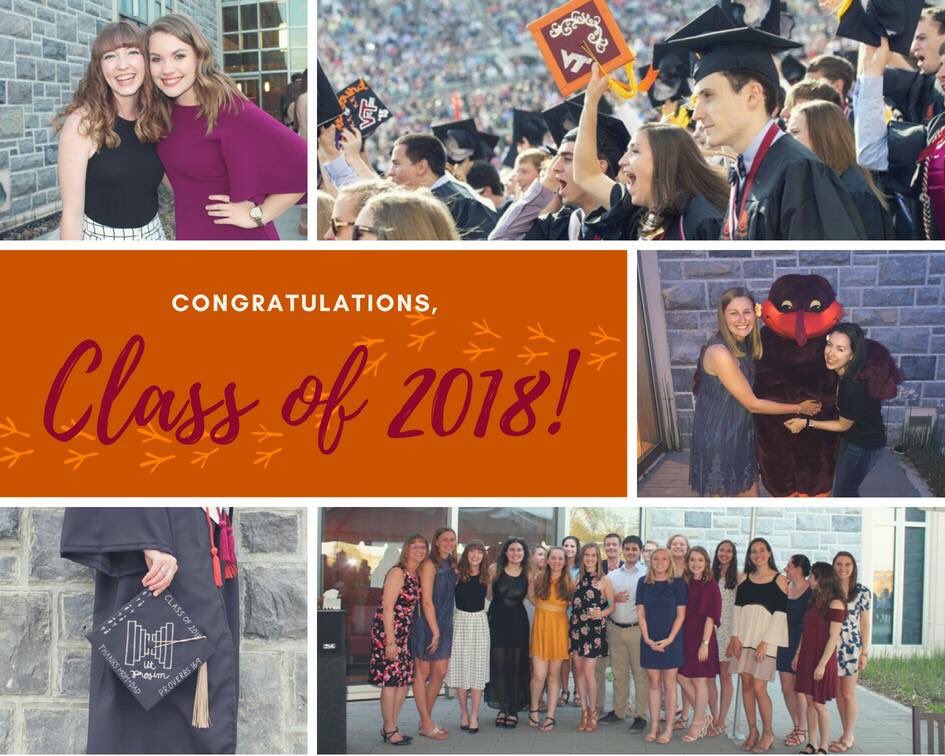 Congratulations to all who are graduating today--especially our Hokie Ambassadors, who we will miss so much! Good luck and we cannot wait to see where you all go next!
--
#hokiegrad #classof2018 #hokieambassadors #HAgrad #goHokies #thisishome