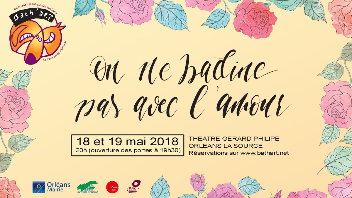 BathArrt's tweet photo. Notre prochain spectacle : 18 et 19 mai
#TGP #drame #amour https://t.co/ejs9aNb3FL