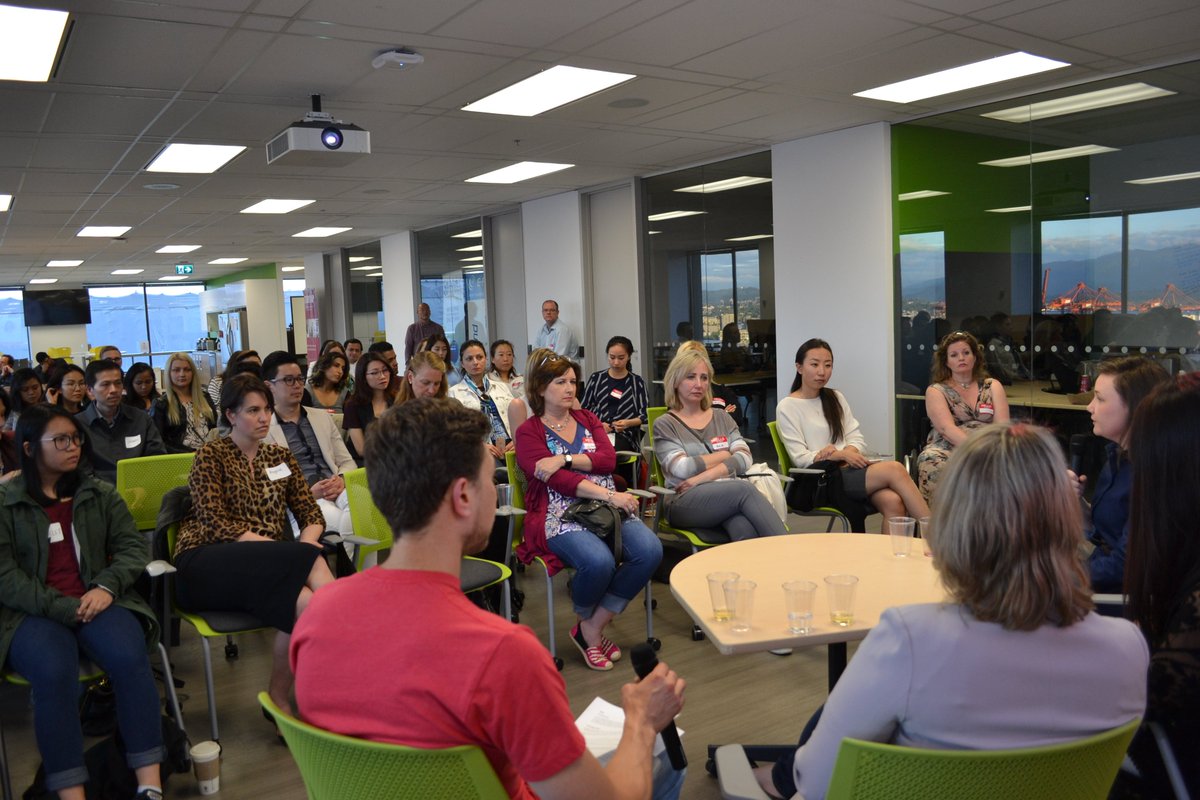 StartupGrindVan's tweet photo. Great to see so many female entrepreneurs at our #SGWomen Leaders event!

Thank you so much to @Maryam_Sadeghi (@MetaOptima) @Alicia_Close (@WiTWorld_ ) &amp; Bernadette Butler (@storytapvideo) for being wonderful panelists! 
Big shout out to @VentureLabs_ca &amp; @BCjobs for the support https://t.co/EneVsCgI2Y