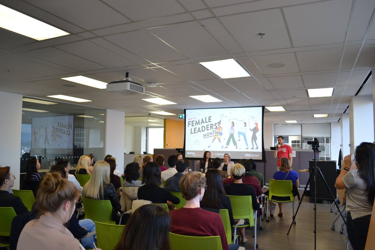 StartupGrindVan's tweet photo. Great to see so many female entrepreneurs at our #SGWomen Leaders event!

Thank you so much to @Maryam_Sadeghi (@MetaOptima) @Alicia_Close (@WiTWorld_ ) &amp; Bernadette Butler (@storytapvideo) for being wonderful panelists! 
Big shout out to @VentureLabs_ca &amp; @BCjobs for the support https://t.co/EneVsCgI2Y