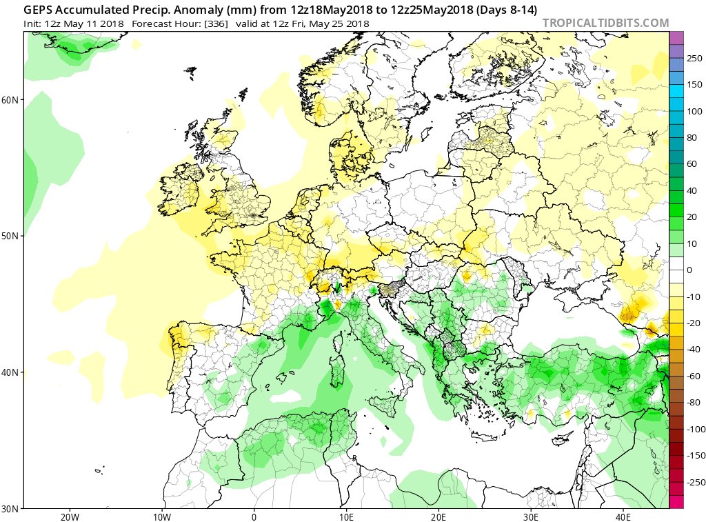 DerekTheWeather's tweet photo. Signs of high pressure later in May bringing a drier, more settled spell of weather.

Higher temperatures and below average rainfall for a while.

https://t.co/RgrwJjXftj https://t.co/l6vo82Wvul