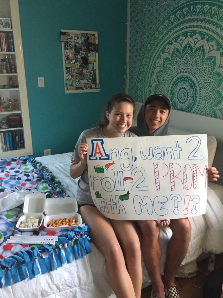 uchspromdraft's tweet photo. There’s nothing fishy about the way Luke Macknight asked to takeout Angelina Beneventi to prom, securing the 3rd pick of the draft. 🍱🍣 #3 https://t.co/LpU8FhzM1y