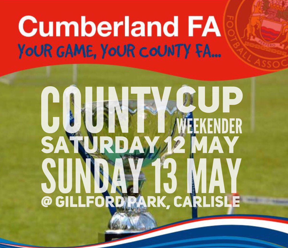 CumberlandFA's tweet photo. COUNTY CUP | We now look ahead to a weekend of #CountyCup Finals - starting with the Under 12 &amp; Under 14s tomorrow!

➡️ Under 12
@CMCelticFC v @newlaithes_fc 

➡️ Under 14
Creighton JFC v @cockermouth_jfc Panthers

#CumberlandFootball https://t.co/wTkeeGbOKM