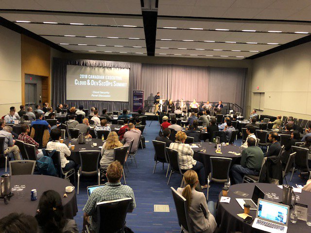3Nimbus's tweet photo. And that’s a wrap! HUGE thanks to our Vancouver #DevSecOpsSummit speakers, attendees and sponsors @F5Networks @trendmicro @alertlogic @cloudcheckr @sumologic #cloudcanada https://t.co/dUyt9GZW7G