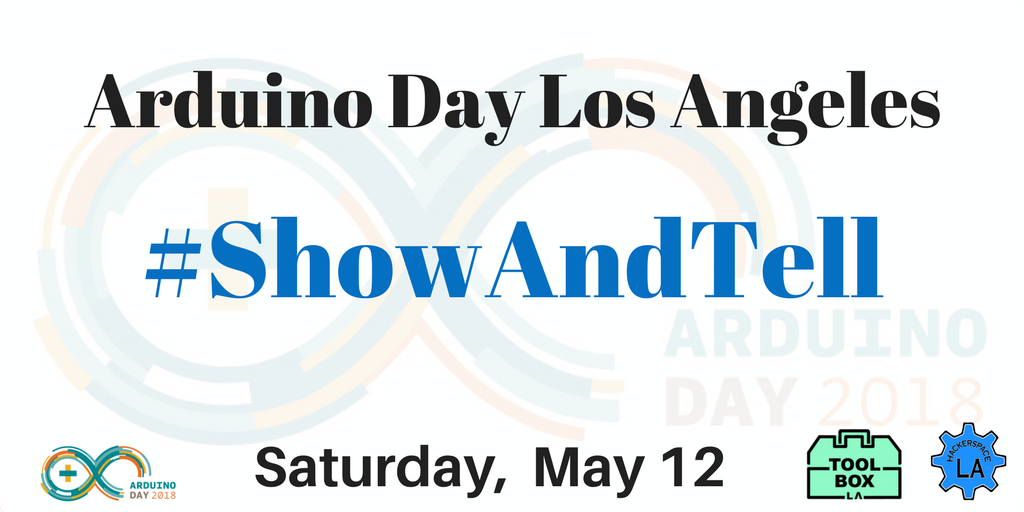 HackerSpaceLA's tweet image. Brag about it! You know you want to! It's OK! Bring your Arduino project and tell us all about it!
🎟 Get your FREE ticket: buff.ly/2jofjmh
#arduinoday2018 #arduinoday #ArduinoDayLosAngeles #STEM #FamilyFriendly