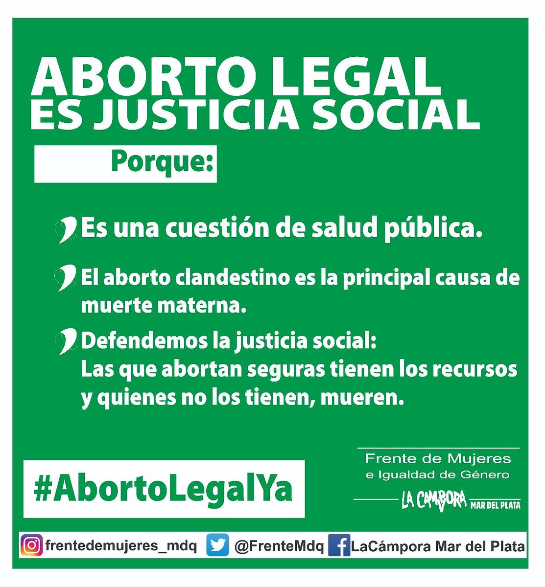 HistoriKas_mdp's tweet photo. #AbortoLegalYa !
#abortodeudadelademocracia 
#sumate https://t.co/sSsljHDkei