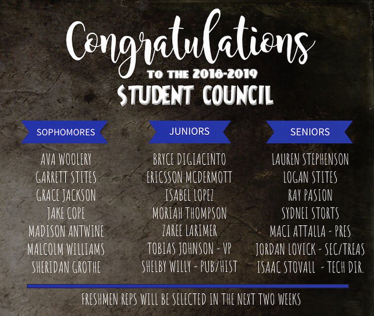 PHSSTUCO1's tweet photo. Congratulations to the 2018-2019 PHS Student Council.  So many amazing kids applied!  If you didn’t make Student Council and are wanting to be a part of PHS leadership, we want you to still help us lead and there will be an opportunity for you! Stay tuned for details! https://t.co/lqDW01vSIF