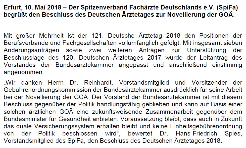 ihrefachaerzte's tweet photo. #daet2018 #aerztetag Novellierung der GOÄ im vollen Umfang angenommen! Voraussetzung bleibt das duale Versicherungssystem👏https://t.co/PQ3QdEJtUl @SpiFa_Presse https://t.co/0BSMh2XjFI