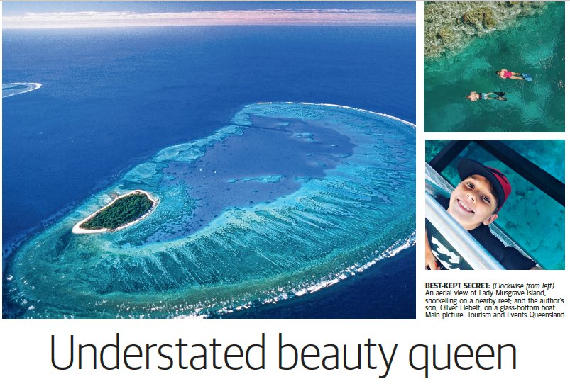 Qweekend's tweet image. @RachHan visits Lady Musgrave Island on the @MusgraveExp in this week&apos;s travel pages.  Read about it in today&apos;s @couriermail and here for subscribers:  couriermail.com.au/news/queenslan… @Queensland