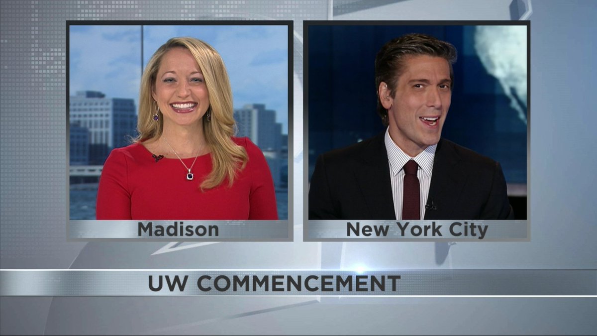 Always a blast interviewing @ABCWorldNews @DavidMuir! He'll be giving the Commencement address to UW-Madison grads tomorrow! #WKOW on.wkow.com/2IalRnu