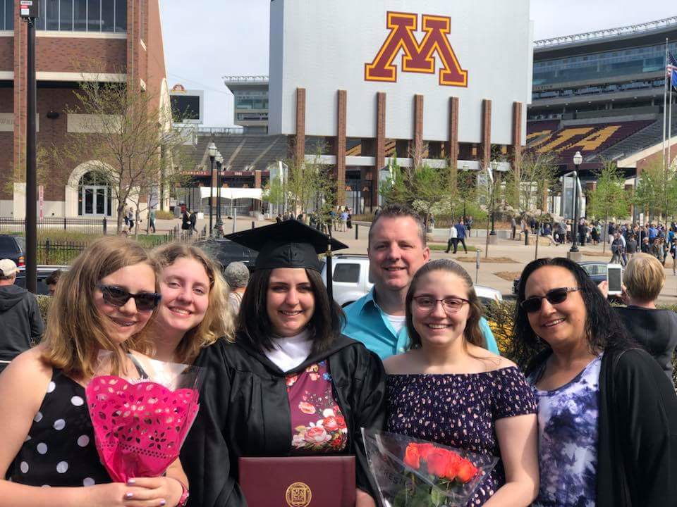 DowneyHead's tweet photo. My beautiful family and I. Congratulations Kaitlyn!! Great job!! Very proud of you!! #CEHD2018 #MastersDegree #UniversityofMinnesota https://t.co/OKFIlnHXYf