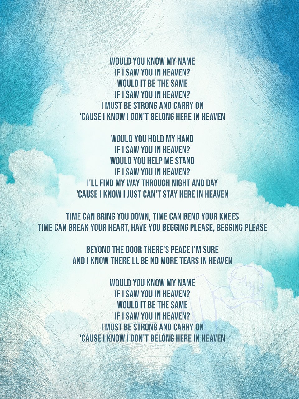 Lyrical Perceptions On Twitter Excited To Share The Latest Addition To My Etsy Shop Tears In Heaven Eric Clapton Inspired Song Lyric Art Print Physical Print Https T Co Bbnonlhhnv Art Lyrics Music Poster