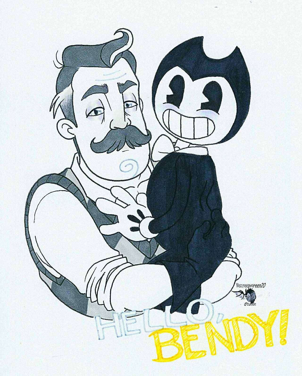 bendy hello neighbor on Mscreepygreen20 On Twitter This Is The Halloween Ship Of Hello Neighbor X Bendy