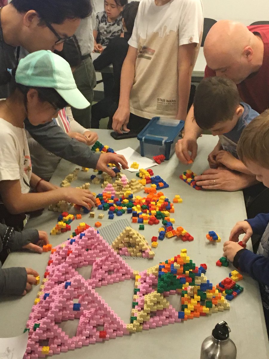 It’s a Sierpinski Pyramid build of epic proportions at #FamilyFridays !