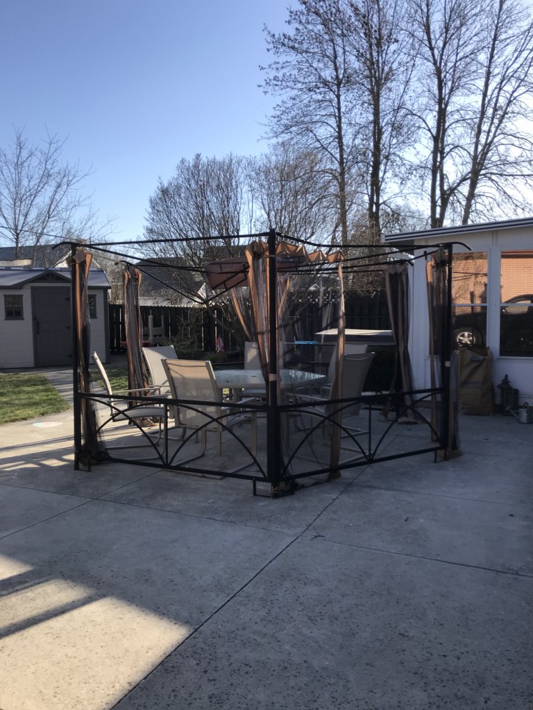 I live in the south end of Peterborough no privacy at all and my current gazebo took a hit in the wind storm. #ONRenoChallenge