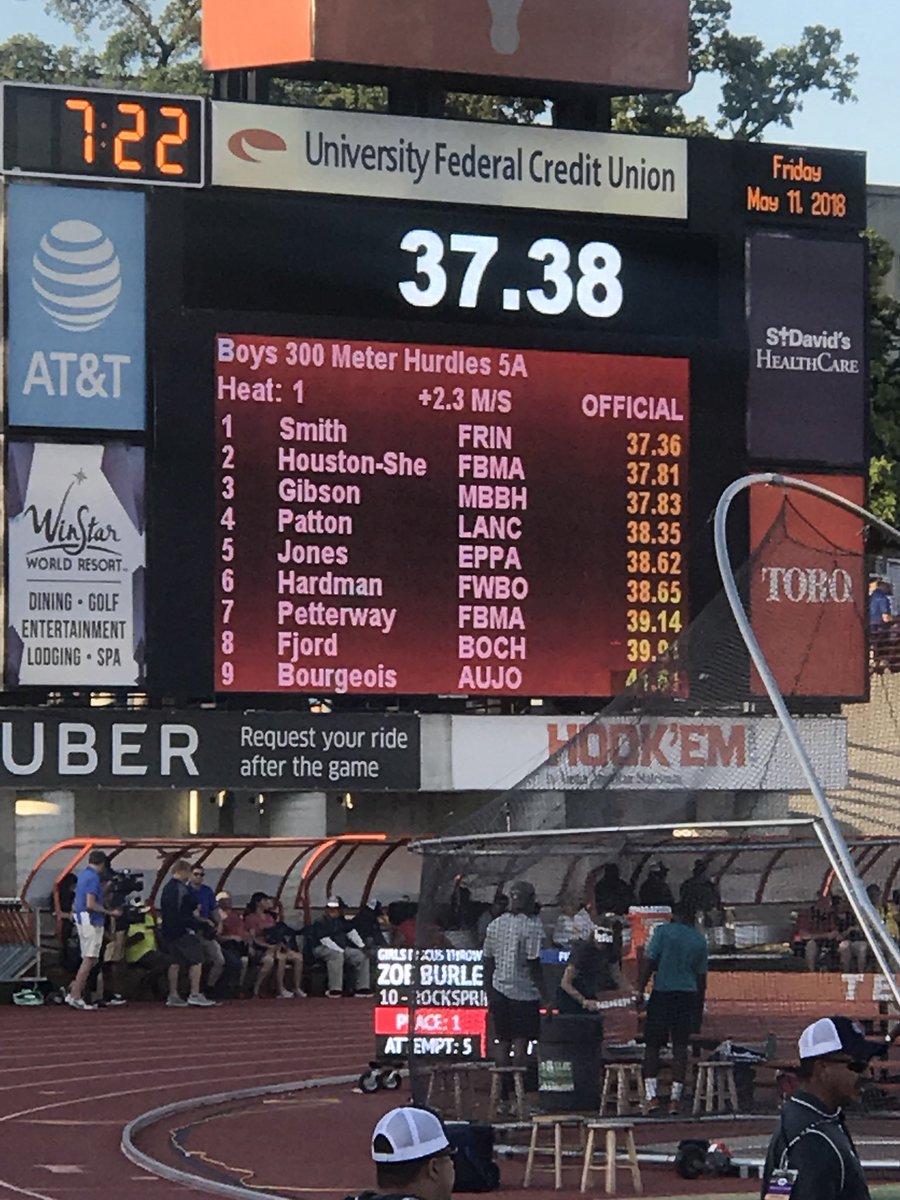 Congratulations <a href="/BoswellTrack/">Boswell Track</a> Tyler Hardman placing 6th at the UIL 5A State Track meet in the 300m hurdles!