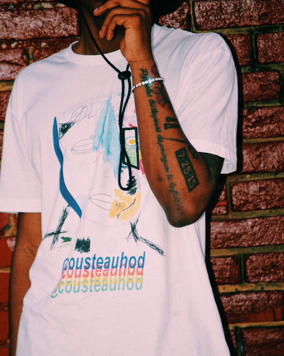 doubleccousteau's tweet photo. @ElCousteau in the Self Portrait Tee for  @CousteauHOD 

Available when the site drops aka soon. https://t.co/rlPoWRdiIS