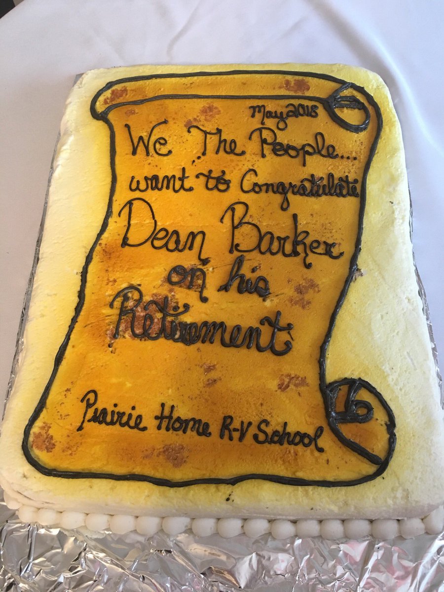 Sweet retirement reception for Prairie Home R-V School history/government teacher Dean Barker tonight! All the best, to you Dean, and thank you for your many years of service to our district! <a href="/SportsPrairieH/">Prairie Home Sports</a>