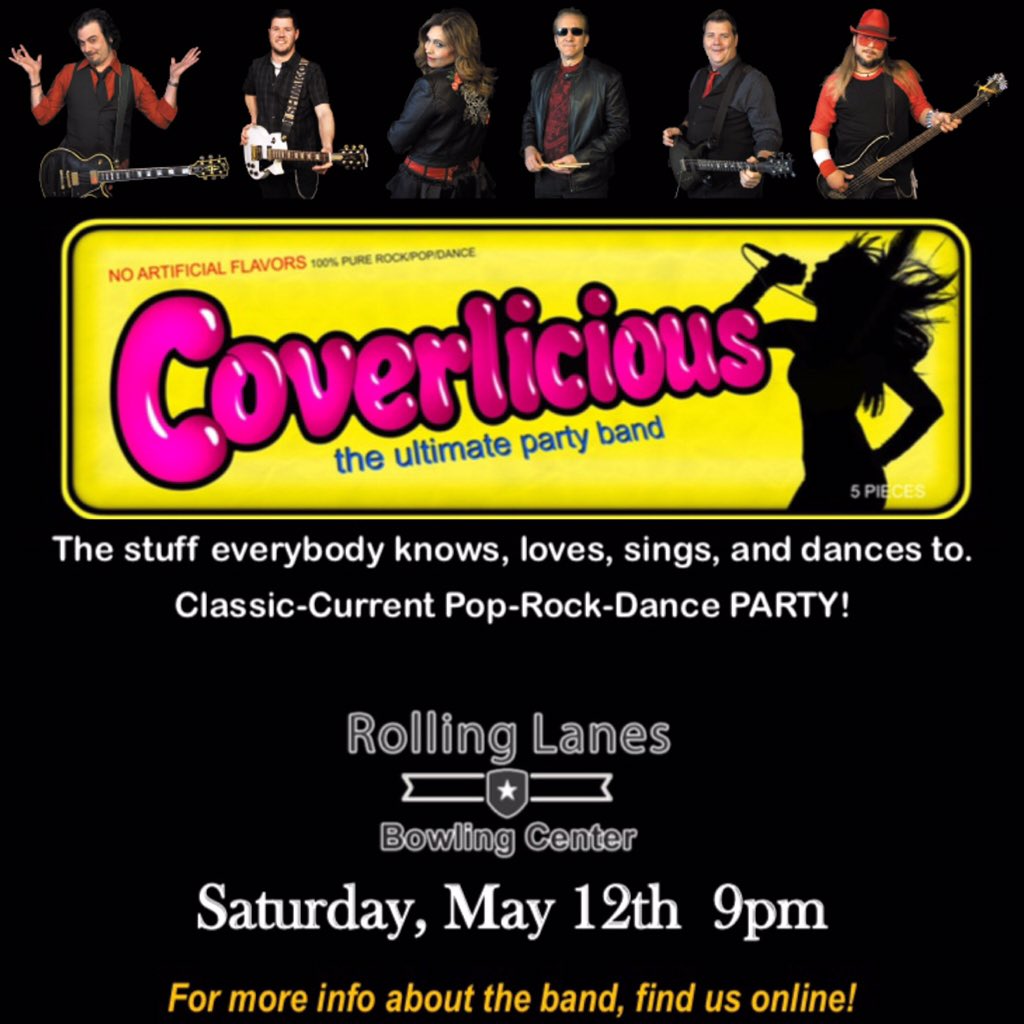 Saturday night we’re at Rolling Lanes in Countryside!!