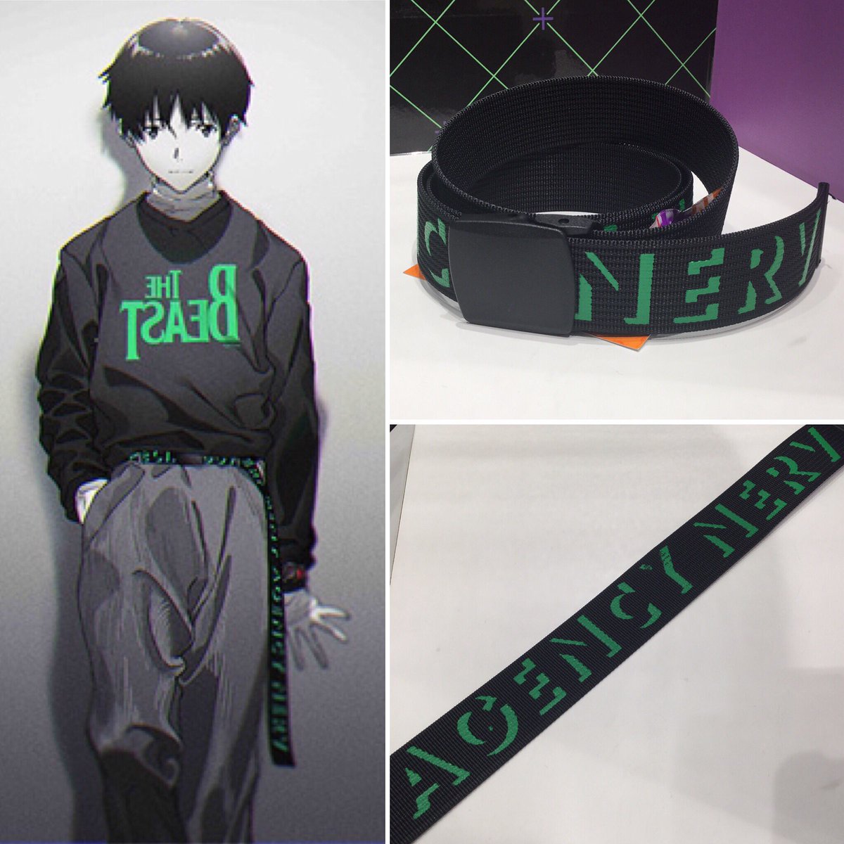 エヴァンゲリオンストア東京01 池袋 再入荷 Radio Eva10周年イラストにてシンジが着用しているアイテム Nerv Army Logo Belt ブラック が再入荷 自衛隊員に向けて戦闘服などの重衣料からベルトなどの小物までトータルに手がける J G S D F の