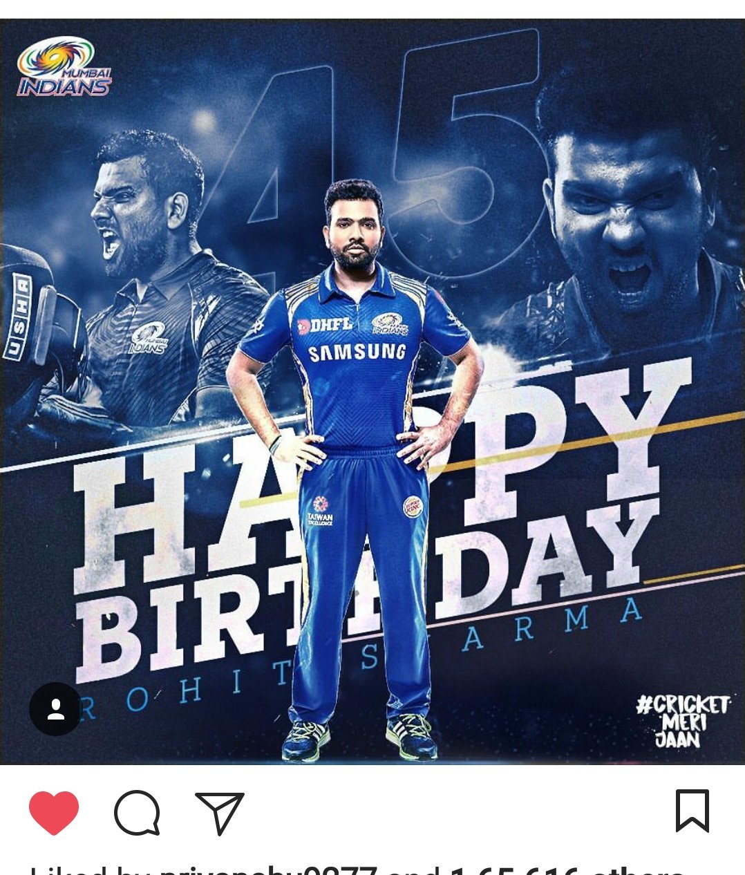   Happy Birthday my favourite cricketer Rohit sharma       