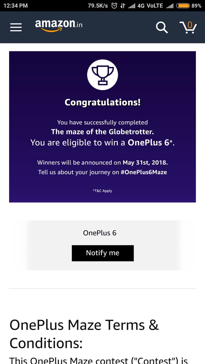 namanjain1116's tweet image. #OnePlus6Maze
#Amazon
#OnePlusIN