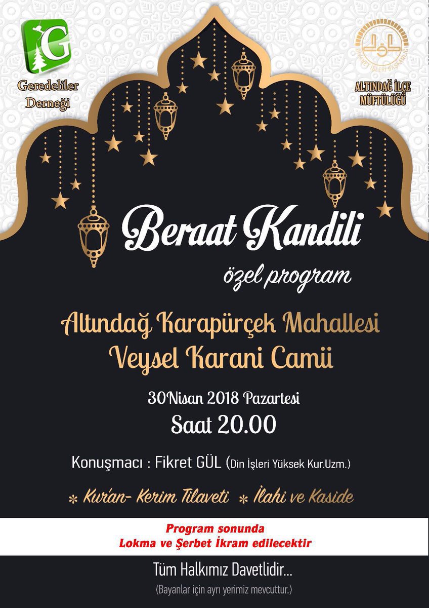 geredeliler's tweet photo. Ramazan'ın müjdecisi #BeratKandili'miz mübarek olsun. #BeratKandili programına Tüm Halkımız Davetlidir.@AlagozCafer @fehmikupcu14 @ycoskunyurek14 @mehmetyilmaz073 @MustafaAllar @seyitsertcelik @doganaymurat https://t.co/ZJLpY176qe