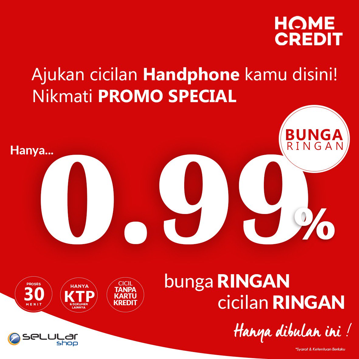 selularshopid's tweet photo. Promo cicilan tanpa kartu kredit, dengan bunga ringan, hanya 0,99%. Memudahkan kamu untuk memiliki hp yang kamu mau.

Apapun hp nya, pastikan kamu beli nya di SelularShop.

#HomeCreditIndonesia
#SelularShop 
#promo https://t.co/b1htIBRY0t