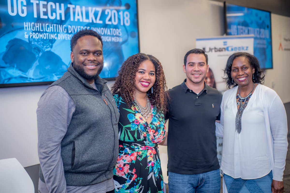 Kunbiti's tweet photo. #Throwback Panelists taking a group photo at @UrbanGkz’s #UGTechTalkz Signature Event at @ATLTechVillage @thecvmlife @christianzimm @amari_ruff and Burunda Prince-Jones, MD of @TheFarmATL #UrbanGeekz #DiversityinTech #TechHub #ATLTechVillage #ChooseATL https://t.co/9LnC3YQqHG