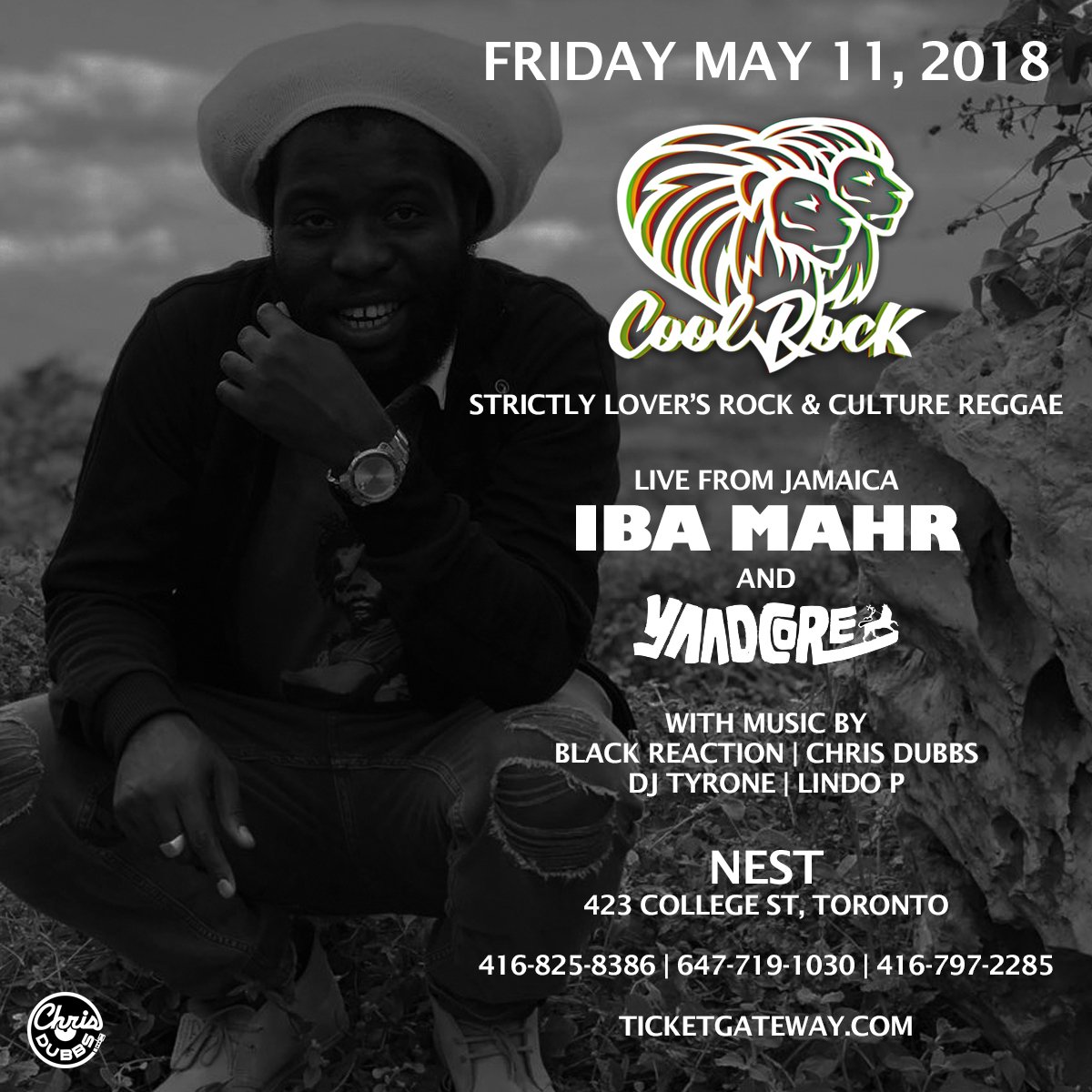 iamchrisdubbs's tweet photo. COOL ROCK // Roots #ReggaeMix: https://t.co/F63Z5R3XV0 // Friday, May 11 at @NestToronto feat. @iAmYaadcore and @IbaMaHr live from #KingstonJamaica // Music by #BlackReaction #ChrisDubbs #DJTyrone #LindoP // Strictly #LoversRock Culture & Foundation #Reggae https://t.co/Y0bqKrqHwG