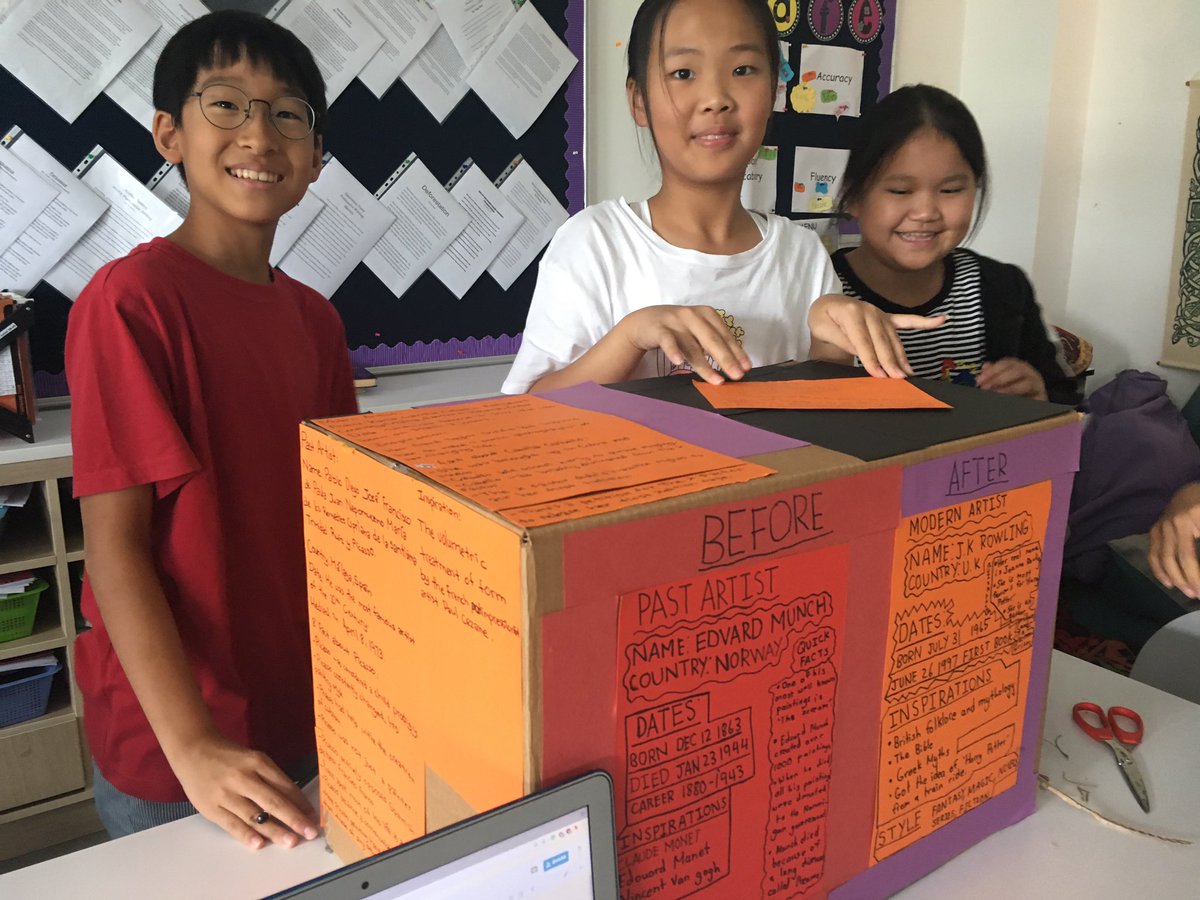 garrettispp's tweet photo. Grade 5 trying not to rely on technology to share their learning. @ISPPCambodia #isppassessment @LouWaldron @MichelleJteach https://t.co/xSNab8K293